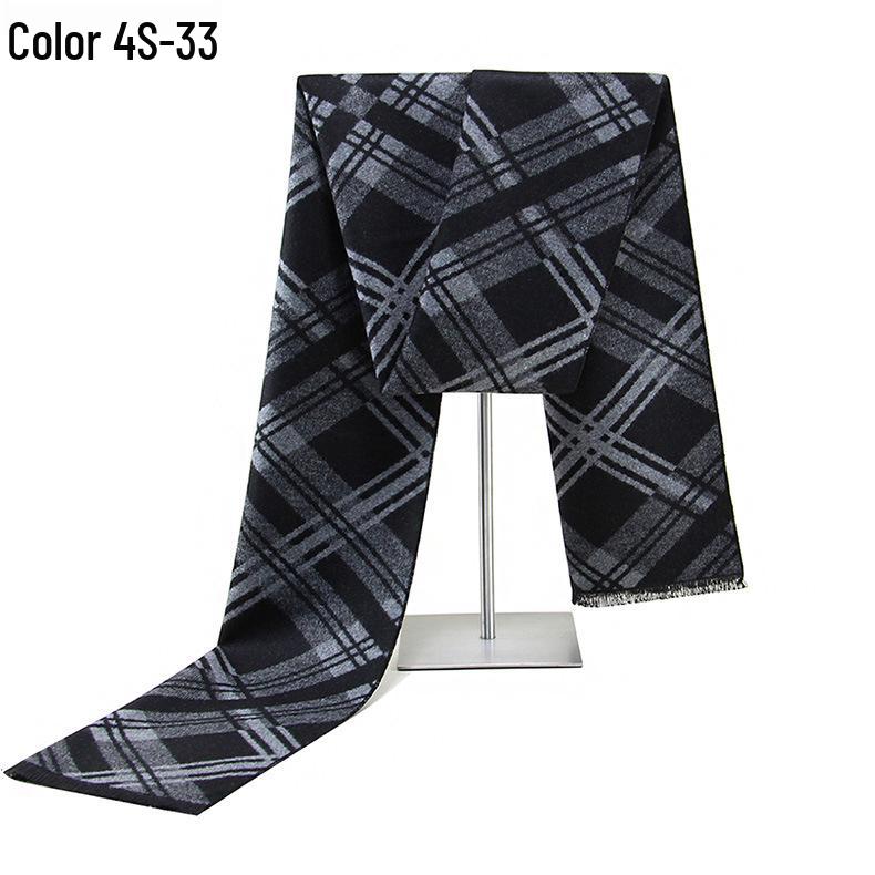 

New Men s European & American Plaid Imitation Cashmere Warm Scarf Over 175cm