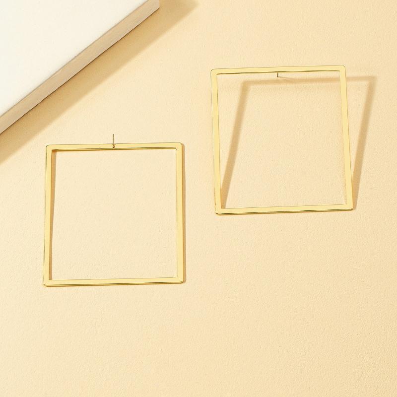 1 Pair of Stylish and Simple Smooth Square Leopard Print Stud Earrings for Women, Daily Commuting Wear Square Stud Earrings