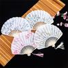 Chinese Style Hand Held Fans Personalized Pattern Silk Bamboo Folding Fans Handheld Wedding Hand Fan Cool Bamboo Flower Fan