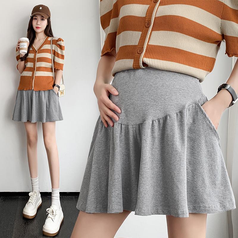 Low-Waist Wide-Leg Maternity Summer Shorts - Casual, Lightweight, Versatile Pantskirt