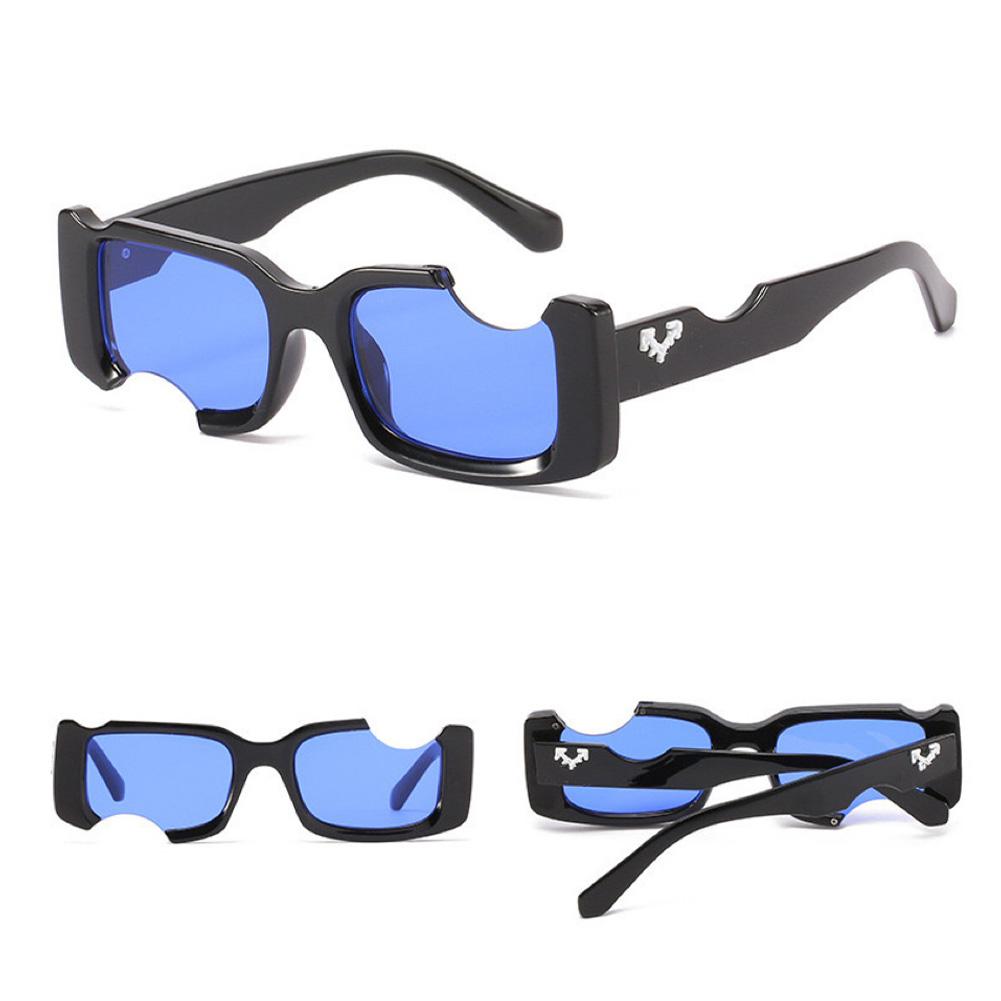 1Pcs Retro Broken Frame Sunglasses Unisex Luxury Sun Glasses Men Fashion Rectangle Jelly Sunglasses with Metal Hinges UV400