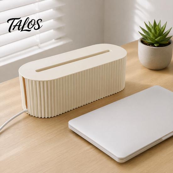 Desktop Cable Organizer Management Box, with Cover, Power Strip And Electrical Fireproof Cord Box Organizer, for Home Office Wire Storage