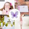 30pcs Wired Mesh Glitter Butterflies with Artificial Gem DIY Handmade Crafts for Weeding Party Home