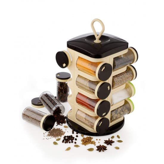 Ensemble de récipients à épices marron (16 pièces), Ensemble de contenants marron pour épices, JD FRESH