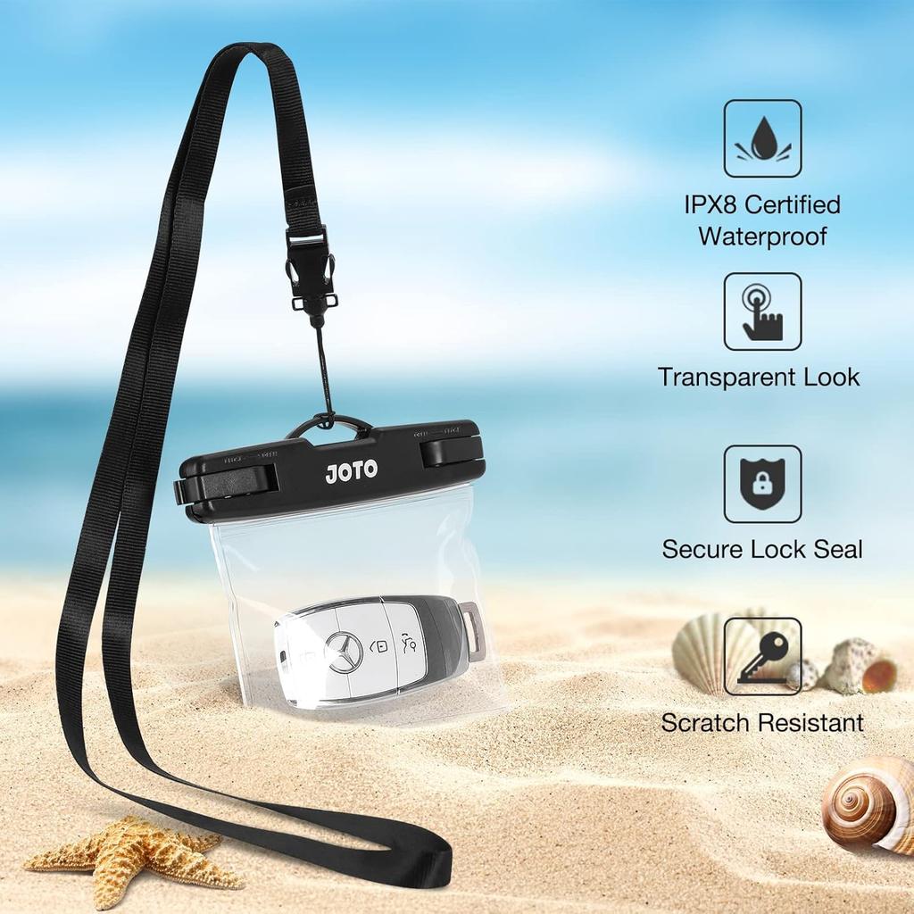 JOTO 2 Pack Waterproof Key FOB Holder Pouch with Key