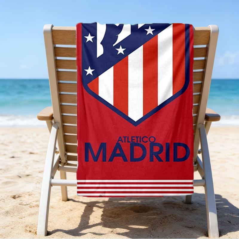 Ultra-Soft Beach Towel with Atlético Madrid Theme,Ideal for Pool - Camping, Diving - Perfect Travel Essential, Vibrant Beach Towel.