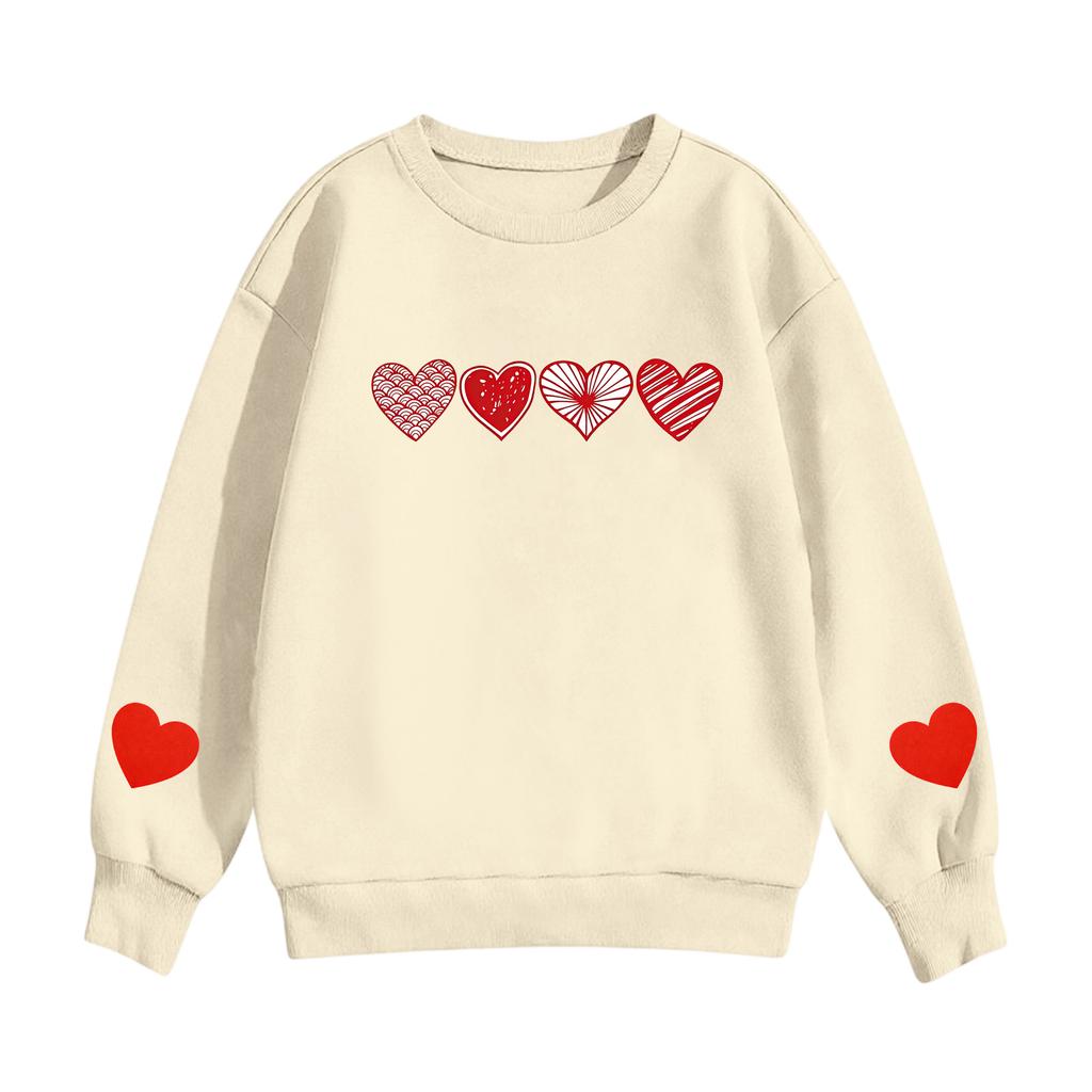 Kinder Freizeit Rundhals Bedruckter Pullover Langarm Kapuzen-Sweatshirt Oberteil