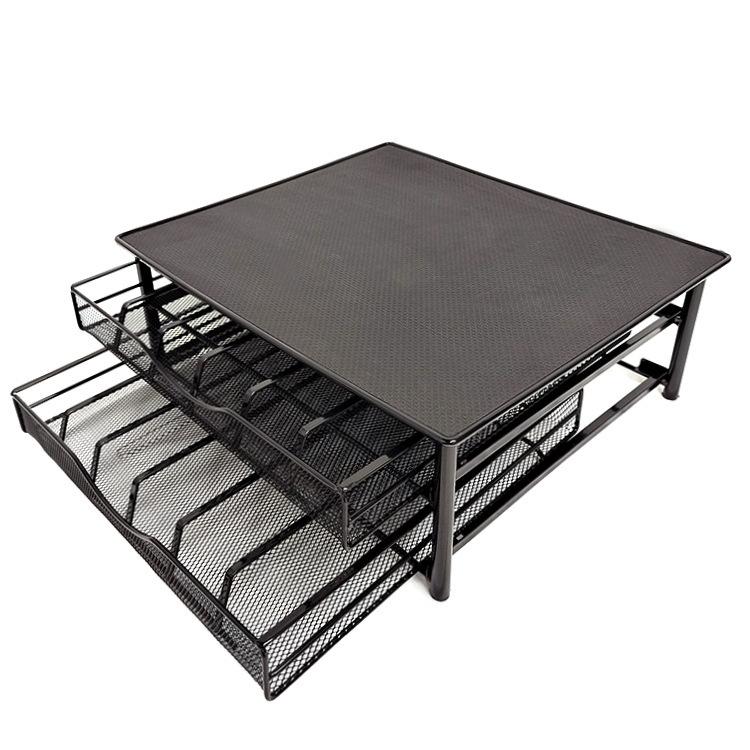 2026 Double Tiers Metal Coffee Storage Cabinet for Beverage Storage and Organization