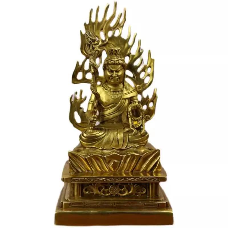 Feng Shui Lucky Copper Fudomyo Dzong Buddha Statue Home Living Decoration