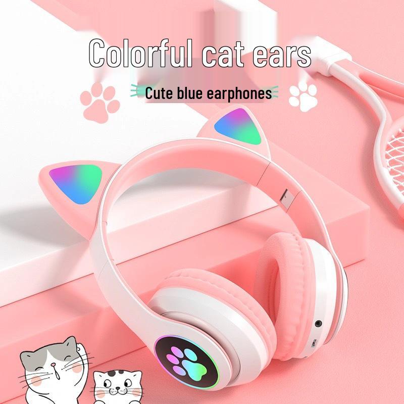 STN-28 Luminous Cat Ear Bluetooth Headset: Over-Ear, Long Battery, Low Latency, Hot Seller