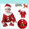 Adorable Christmas Baby Knitted Romper Jumpsuit Outfit W/ Santa Claus Sweater Hat