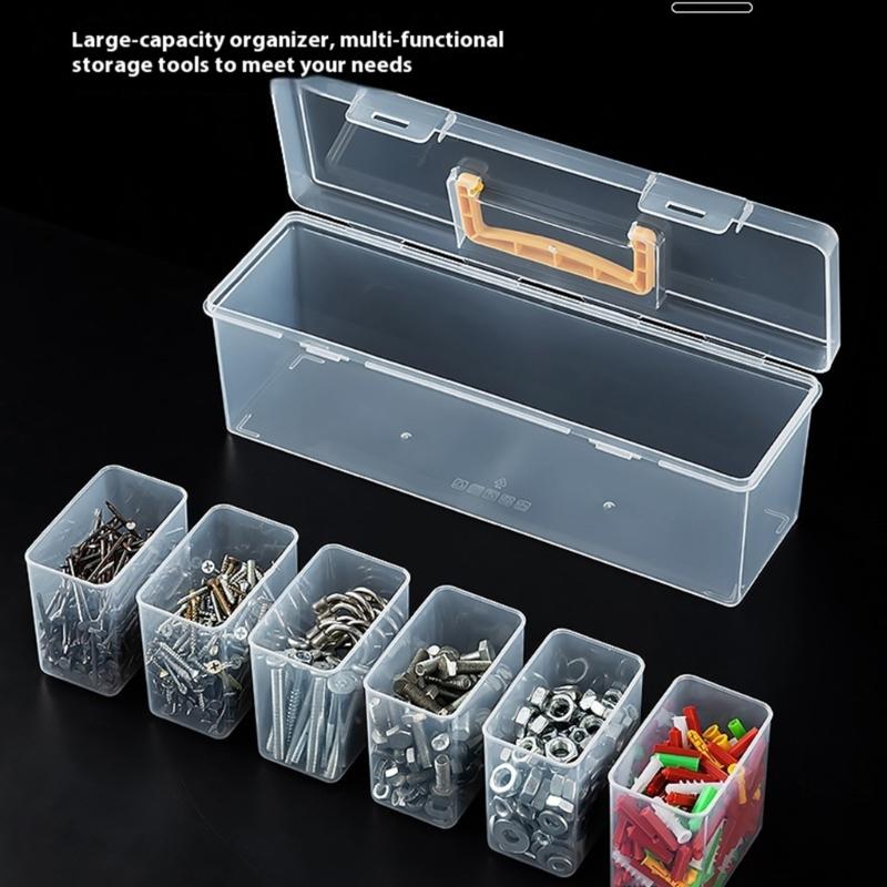 Removable Compartment Tool Storage Box Multifunctional Hardware Organizer Compact Portable Case for Home Garage Car