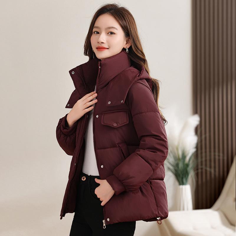 

Пуховик для женщин короткий свободный с капюшоном новый модный утолщенный хлопковый жакет для зимы универсальный хлопковый жакет с капюшоном XXXL