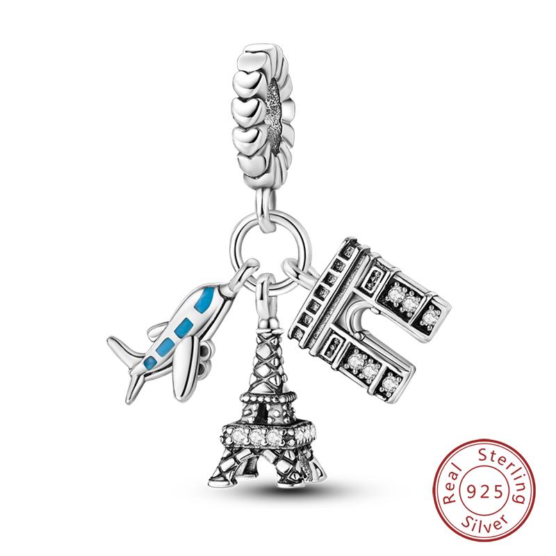 Fashion Copper Travel Aircraft Series Charms Beads Fit Qikaola Original Bracelets Diy Anniversary Jewelry For Women