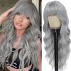 Nieuwe paarse synthetische pruik met grote golven voor feest, Halloween cosplay, dagelijks gebruik, hittebestendig haaraccessoire