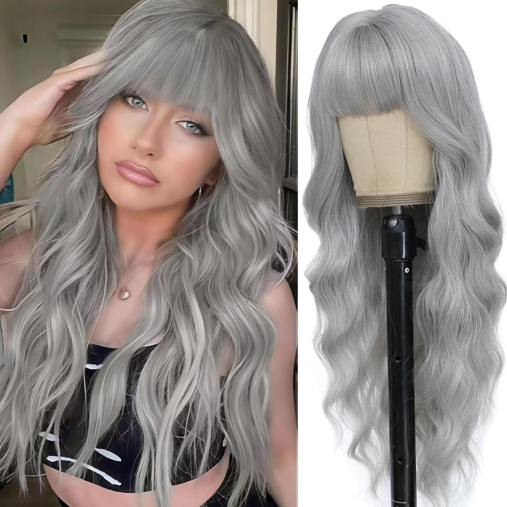 Nieuwe paarse synthetische pruik met grote golven voor feest, Halloween cosplay, dagelijks gebruik, hittebestendig haaraccessoire