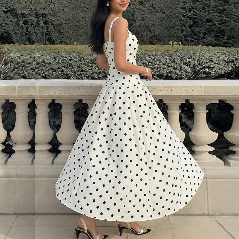 Plaid Printed Spaghetti Strap Sexy A Line Dress Women Elegant Summer Dress Backless Party Midi Dress Vestidos