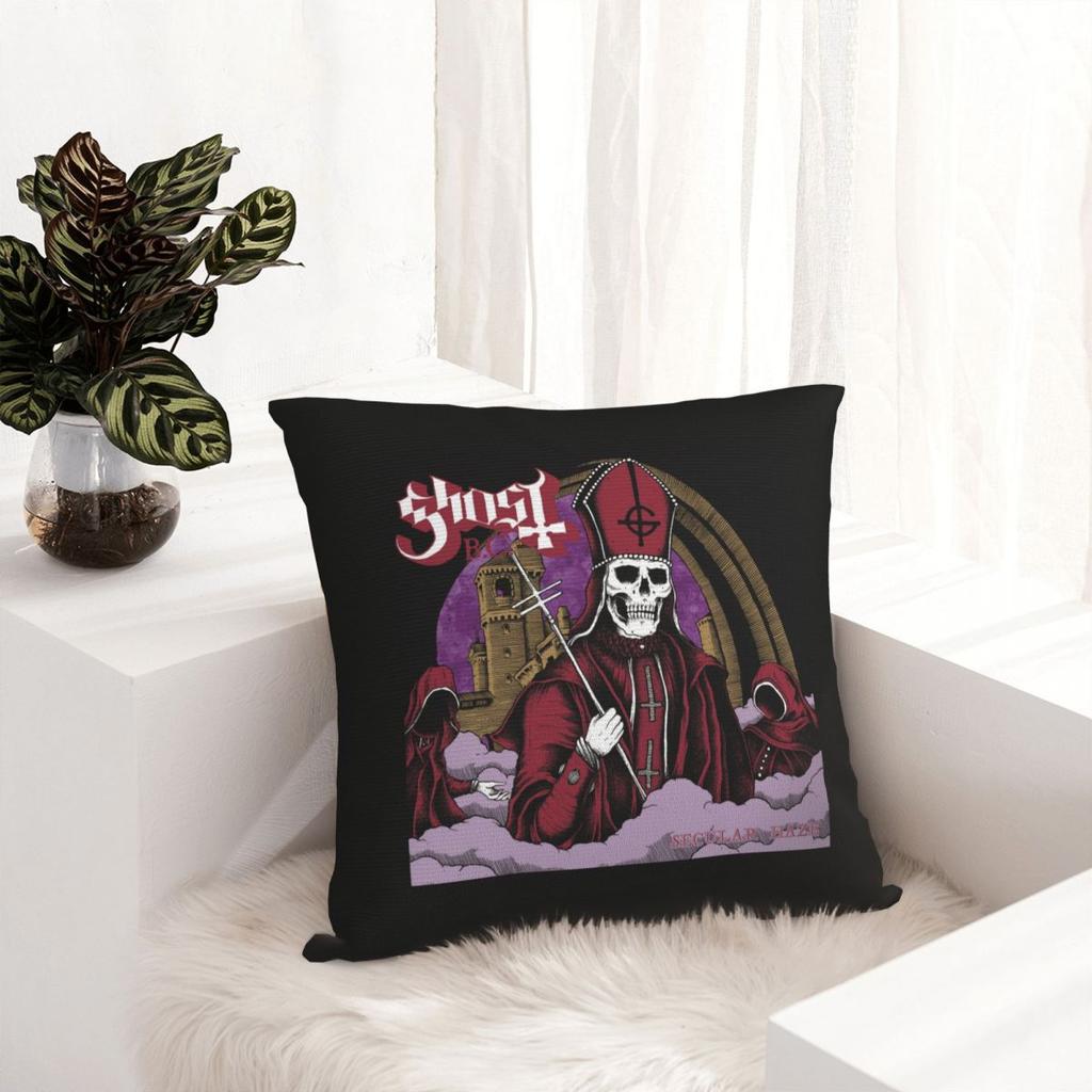 Rock Band Ghost BC Square Pillowcase Cushion Cover Pillow Case Throw Pillow Cover for Home Bedroom Car