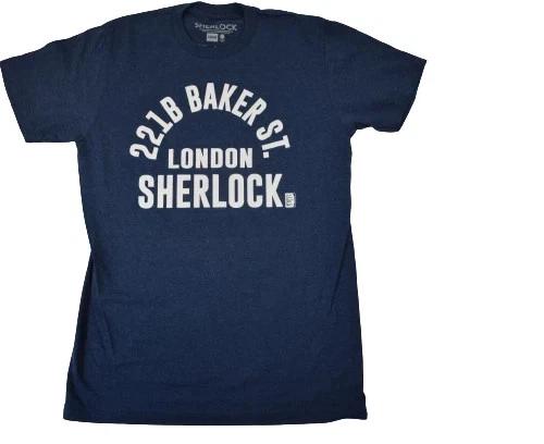 

Sherlock Mens 221B Baker St. London Sherlock TV Series Blue Shirt New Small L