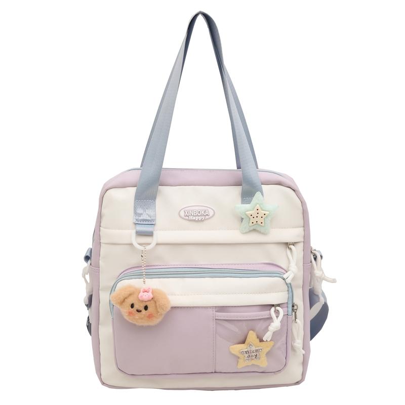 Damska Torba na Ramię Color Block Styl College Studencka Torba Crossbody Torba na Książki do Klasy