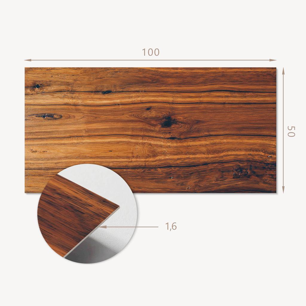 Printed Vinyl Panel Ready To Install 100x50 Cm Natural Wood Pattern