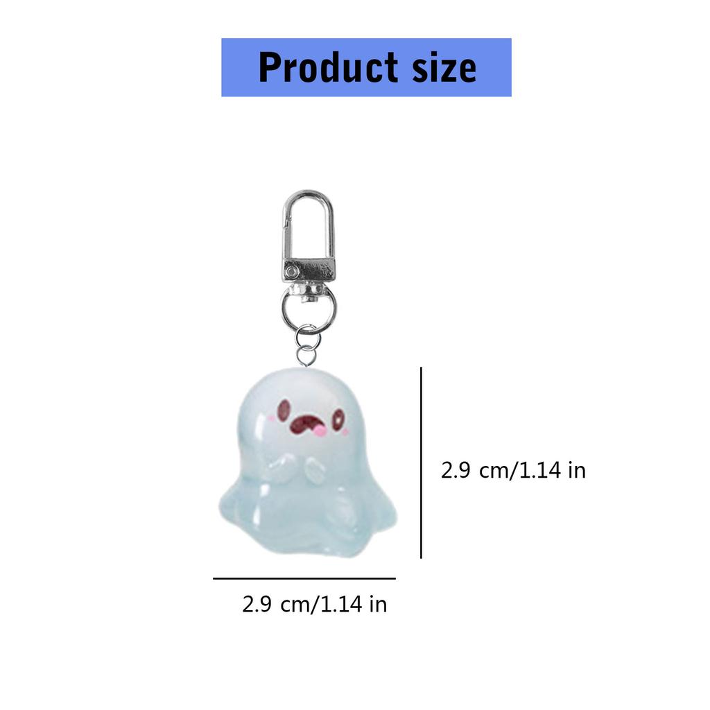 Set of 6 Apparition Pendant Keychain Glowing Specter Shaped Keyring Pendant Bag Accessory for Halloween Enthusiasts