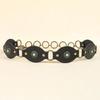 Hollowed Buckle Oval Disc Belt for Women Punk Waist Belt 2000s Bohemian PU Leather Belt for Girl Cool Western Waistband