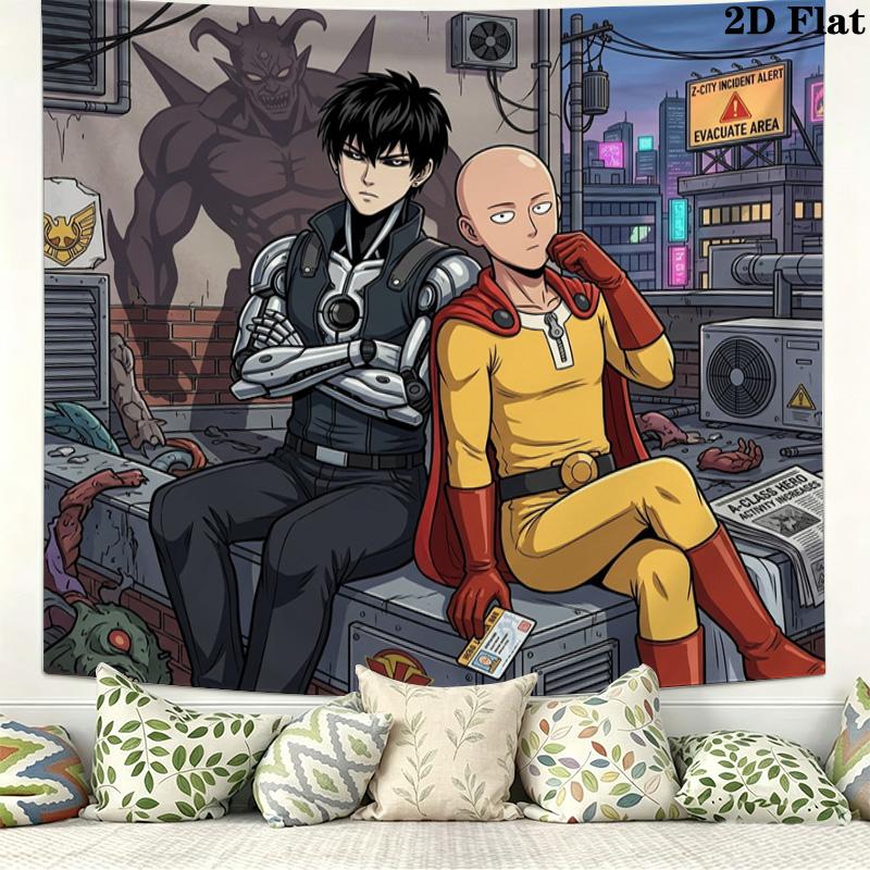 Onepunch Man Wandteppich Ästhetisches Wandbehang Gedruckter Stoffdecke Dekorative Wandteppiche Für Schlafzimmer Wohnzimmer Heimdekoration
