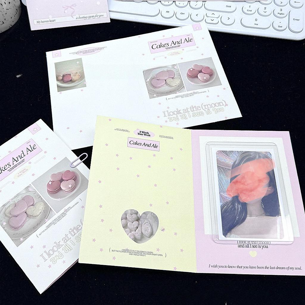 10Pcs Cute Korean Kpop Photocard Holder 3-inch Photocard Back Card Foldable Card Holder Decor Paper Board DIY Packing Material