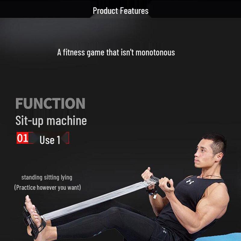 3-in-1 Spring Puller: Chest Expander & Multi-Function Fitness Pedal Trainer