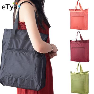 Borsa per la spesa ecologica di grandi dimensioni Borsa per la spesa ecologica da donna Borse a tracolla portatili in poliestere riutilizzabili Borse per ragazza Borsa pieghevole Borsa shopper pieghevole