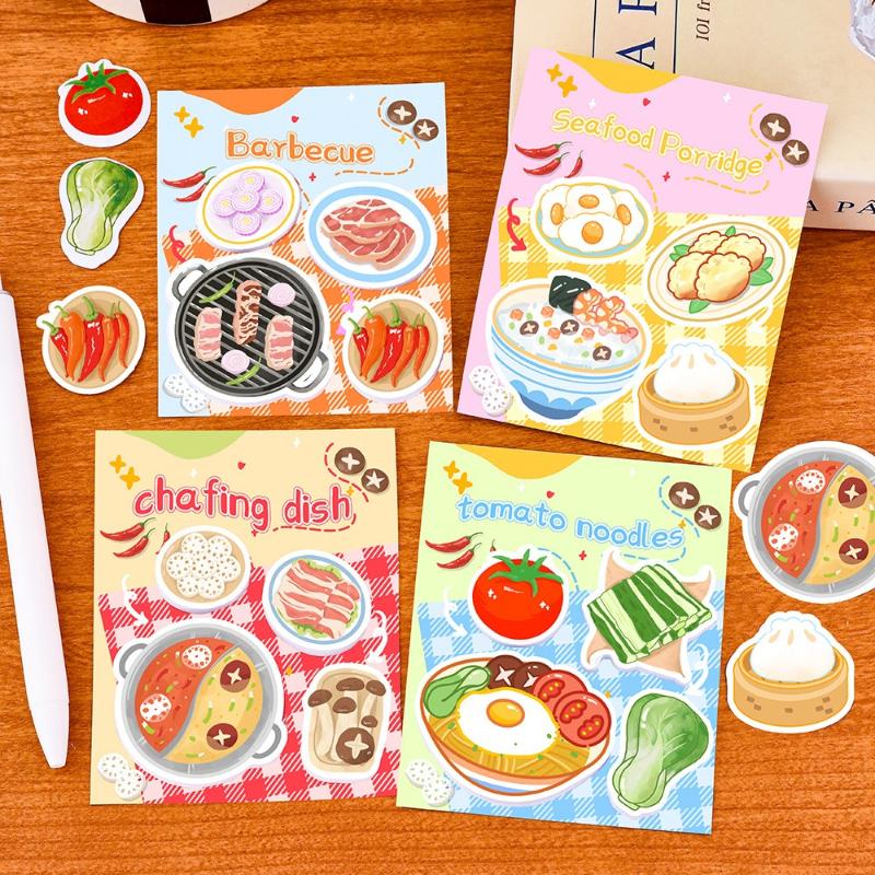 Kawai Stationery Cute Food and Play Sticky Notes Multiple Combination Good Looking Messages Delicious N Times Stickers Memo Pad