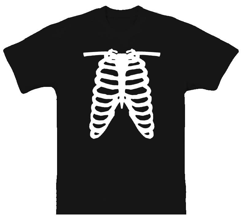 Rib Cage X Ray Funny Joke Skeleton Science Black TShirt XXXL