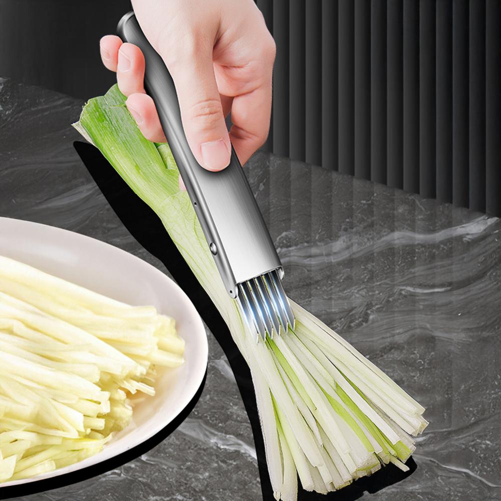 Vegetable Slicer Knife Stainless Steel Scallion Cutter Multi-blade Herb Chopper Kitchen Shredding Knife for Onions Garlic