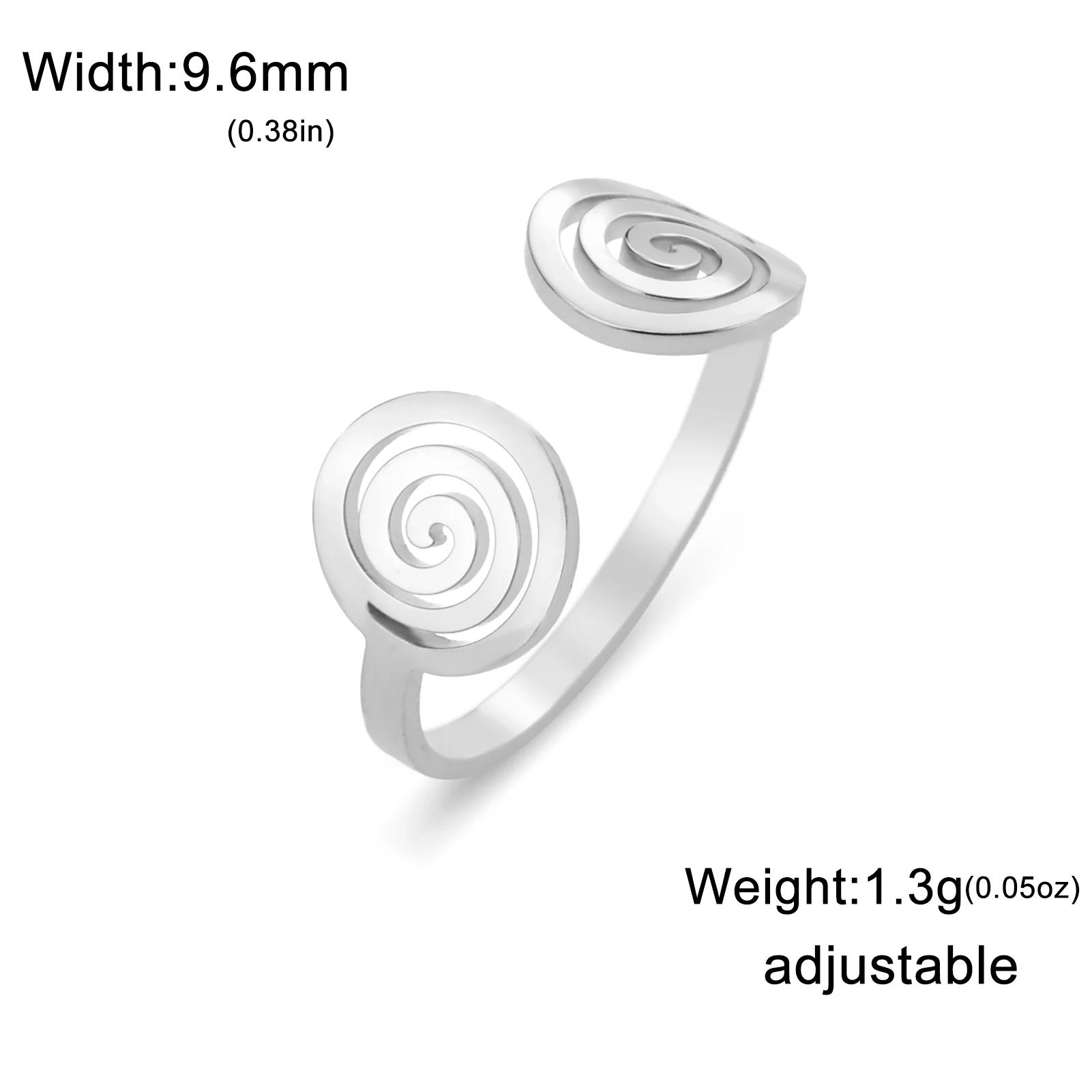 

Cazador Swirl Spiral Rings for Women Stainless Steel 2026 Trend Geometric Adjustable Finger Rings Jewelry Party Birthday Gift resizable