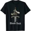 Deus Vult - Katolsk Korstog Ridder Tempelridder Rustning T-skjorte 100% Bomull Rund hals Kortermet Casual Herre T-skjorte Størrelse S-3XL