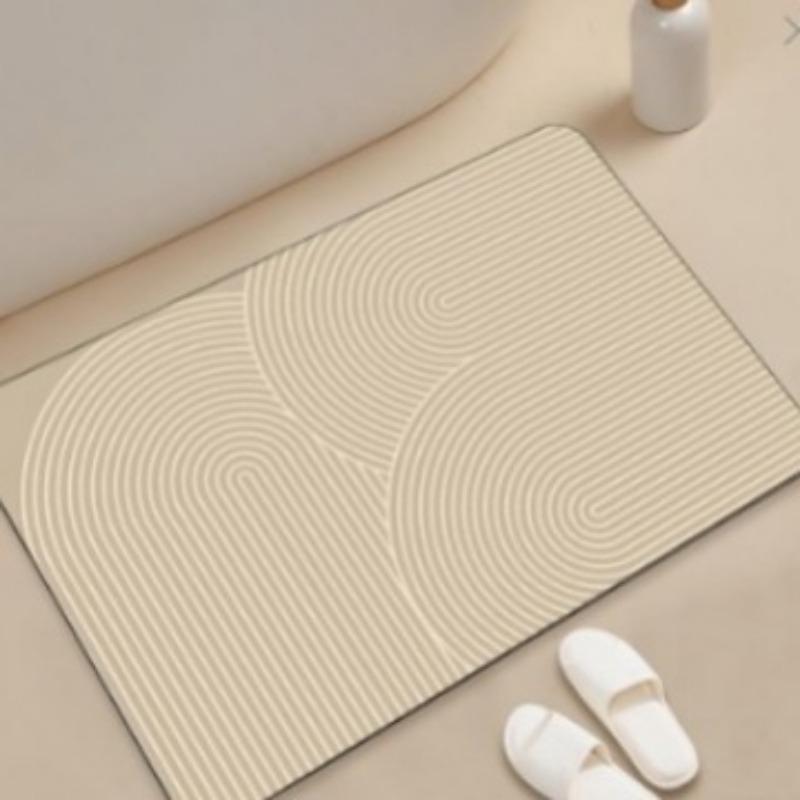 Sim-ple Lines Diatom Mud Ground Surface Mat Moisture Moisture-wicking Dirt Resistance Foot Mat Bathroom Door Area Mat Strong Moisture