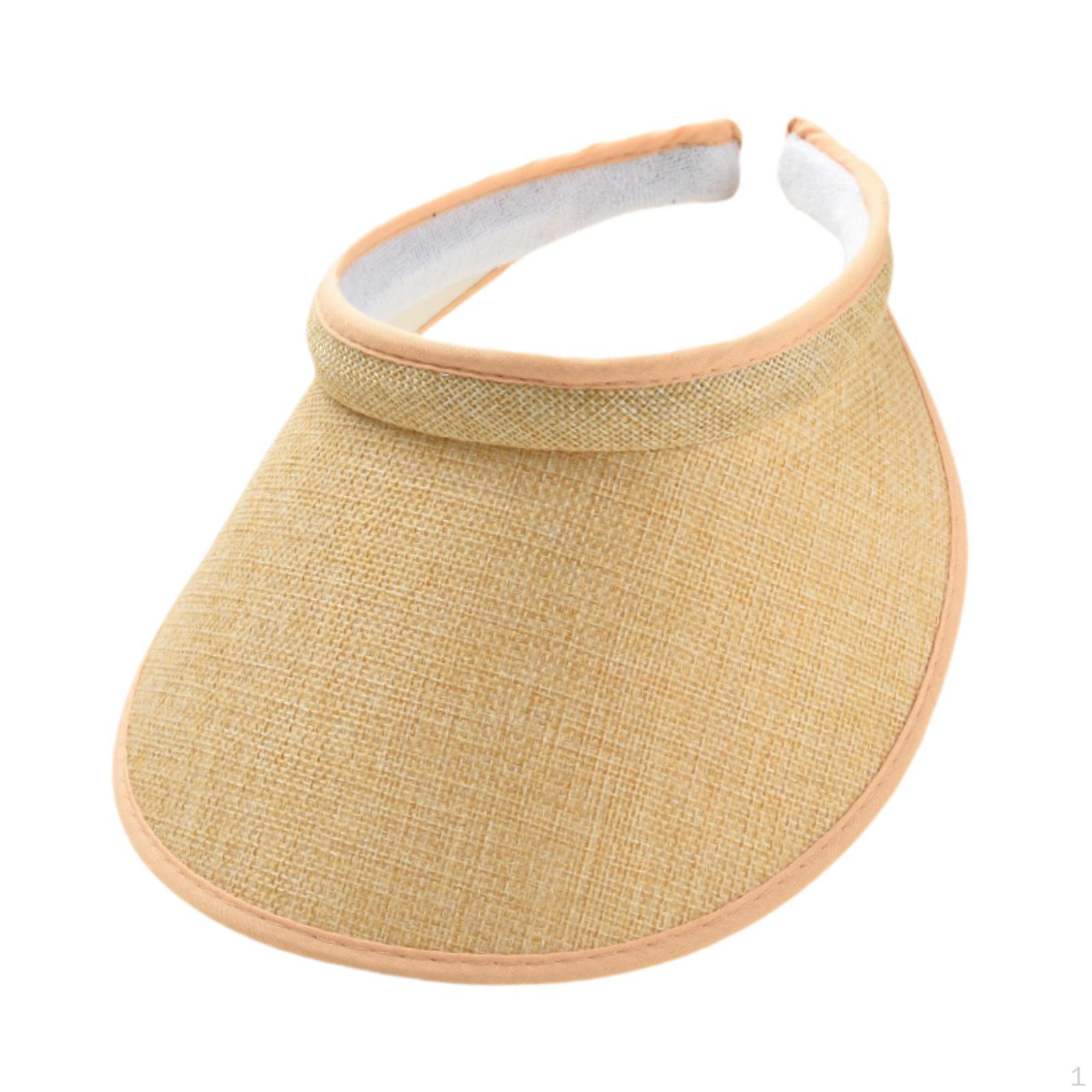 

Удобная и регулируемая шляпа-козырек от солнца для активного отдыха, волейбола, бега Beige Yellow