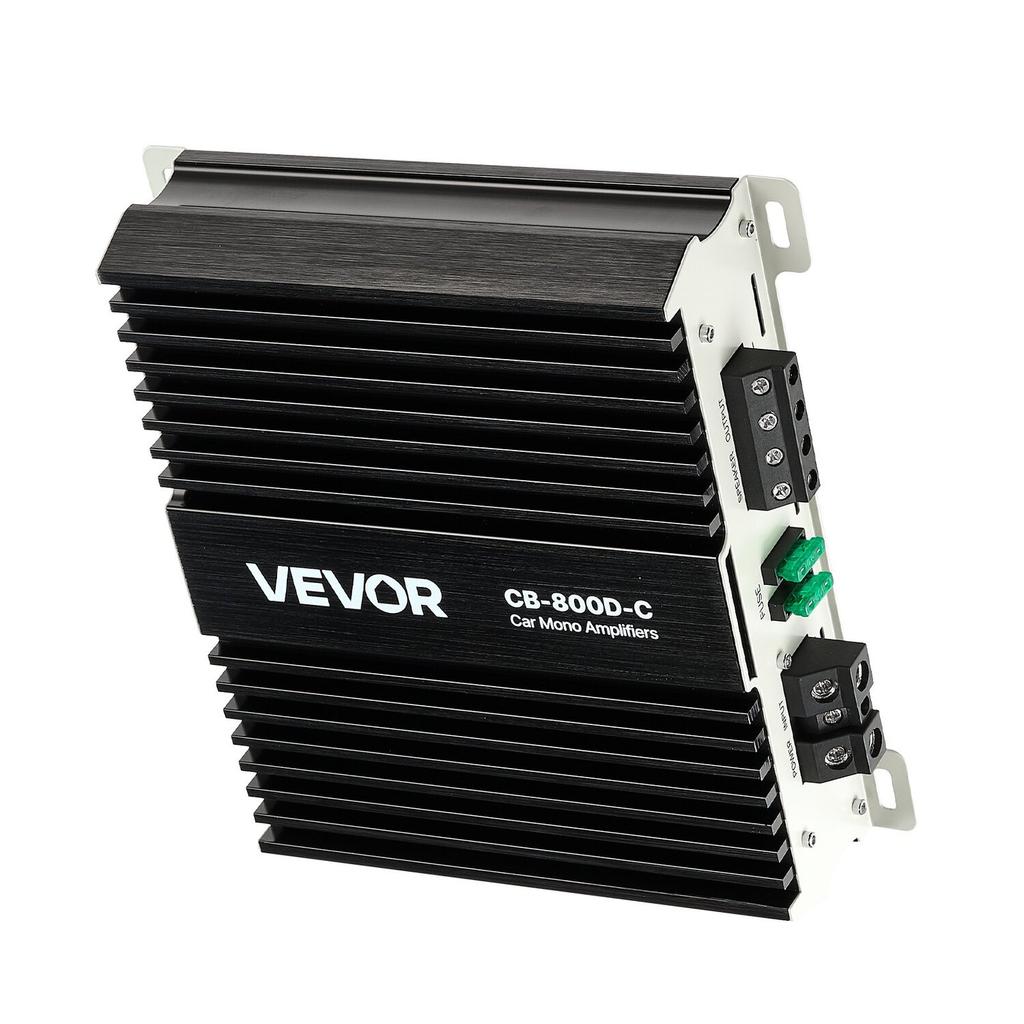 Monoblock Car Amplifier, 800W RMS MAX, 1/2/4 Ohm Stable, 1-Channel Class D Car Audio Amplifier with Remote Subwoofer Level Control, Low Pass Filter,