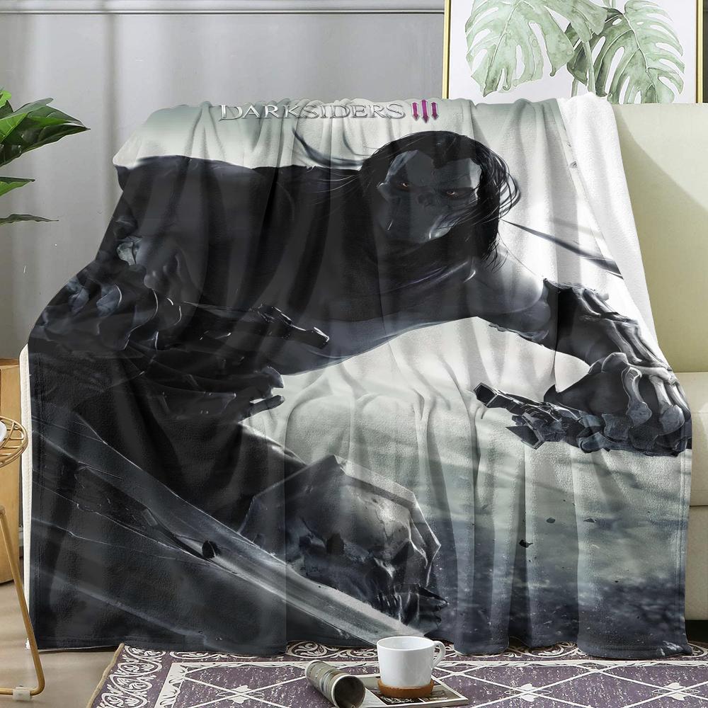 D-Darksiders Throw Soft Flannel Throw Summer AC Blanket Lightweight Cool Nap Blanket for Sofa Bed Couch Travel