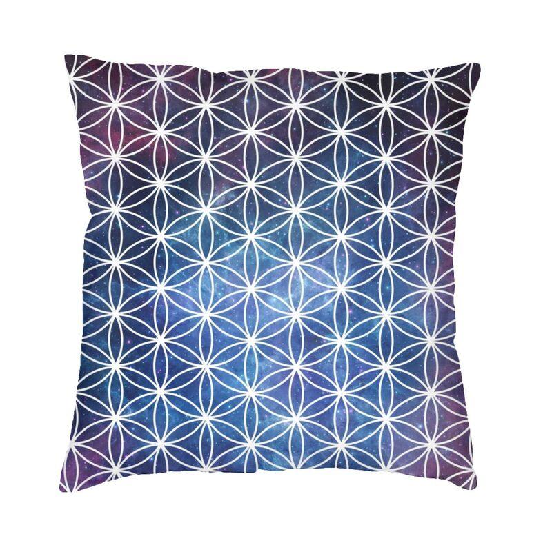 Sacred Geometry Flower Of Life Kuddfodral 45*45cm för vardagsrumssoffa Geometrisk Mandala Kuddfodral Sammets örngott