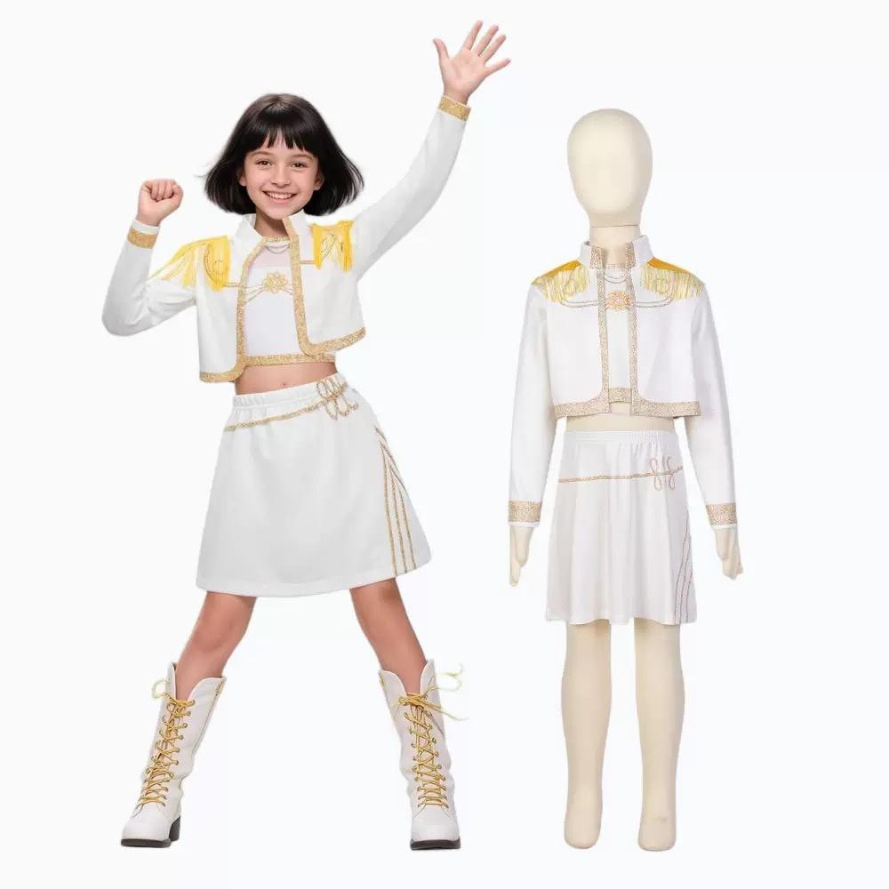 Dětské dívčí Rumi K Pop Lovkyně démonů Cosplay Dětský černý zlatý kostým Dětská maska Vystoupení Roleplay Uniforma Halloween