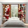2pcs - Christmas Santa Claus and Snowman printed curtains   pole bag curtains   home decoration   room decoration
