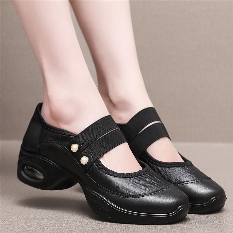 Dance Comfortable Air Cushion Walking Shoes New Style 2025 Spring Mom Pumps for Squafor Elderly Women