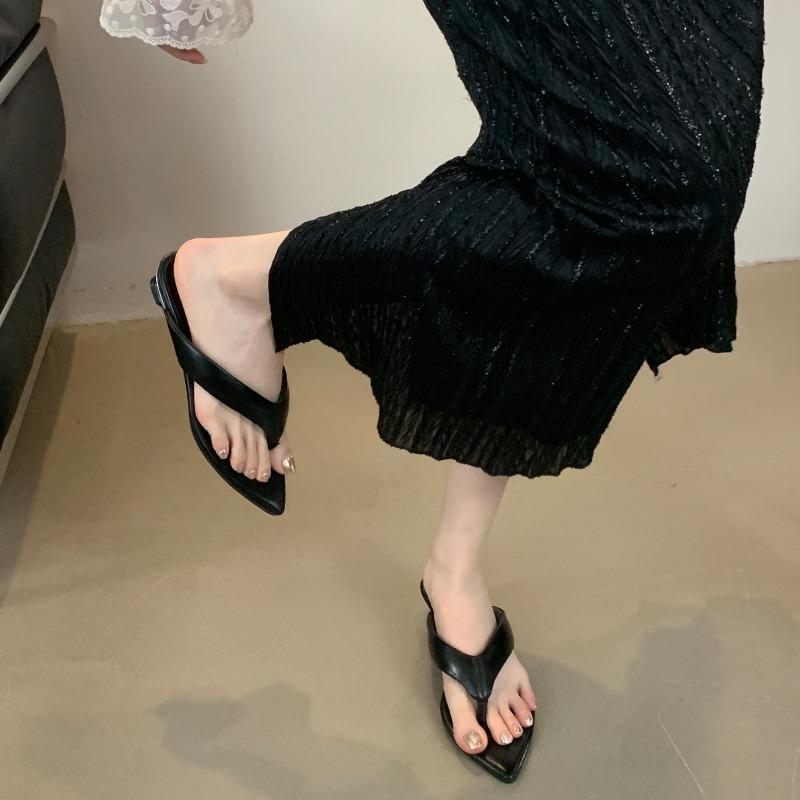 

Fashion New Fashion Heel Height Concise Pinch Toes Flip Flops Pointed End Summer Strange Style Wedge Heel Women s Shoes Dress Sandals 35