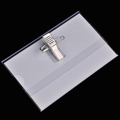 10 Stück Namenspass Sicherheitsnadel Clip Transparente Brosche Schild Etiketten Halter Geschäfts Konferenz Schule