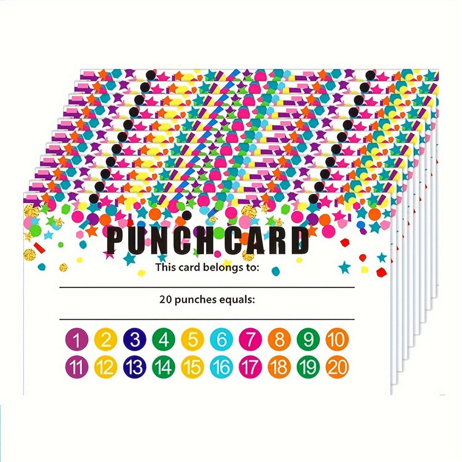 

50pcs Punch Cards, My Reward Cards for Student, Home Behavior Incentive, Loyalty Cards Flower Punch Cards