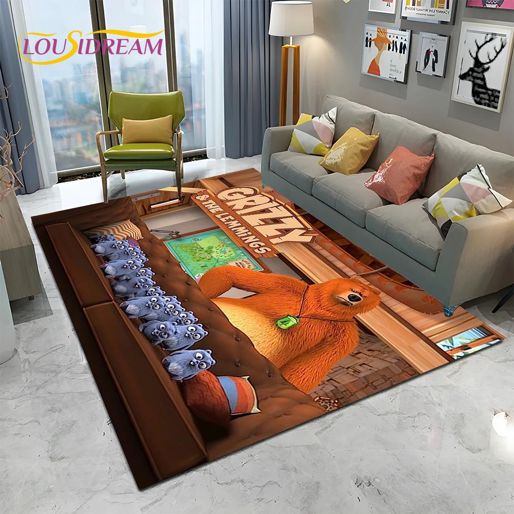 Cartoon Grizzy and The Lemmings Carpet Rug for Home Living Room Bedroom Sofa Doormat Decor,kids Area Rug Floor Mat