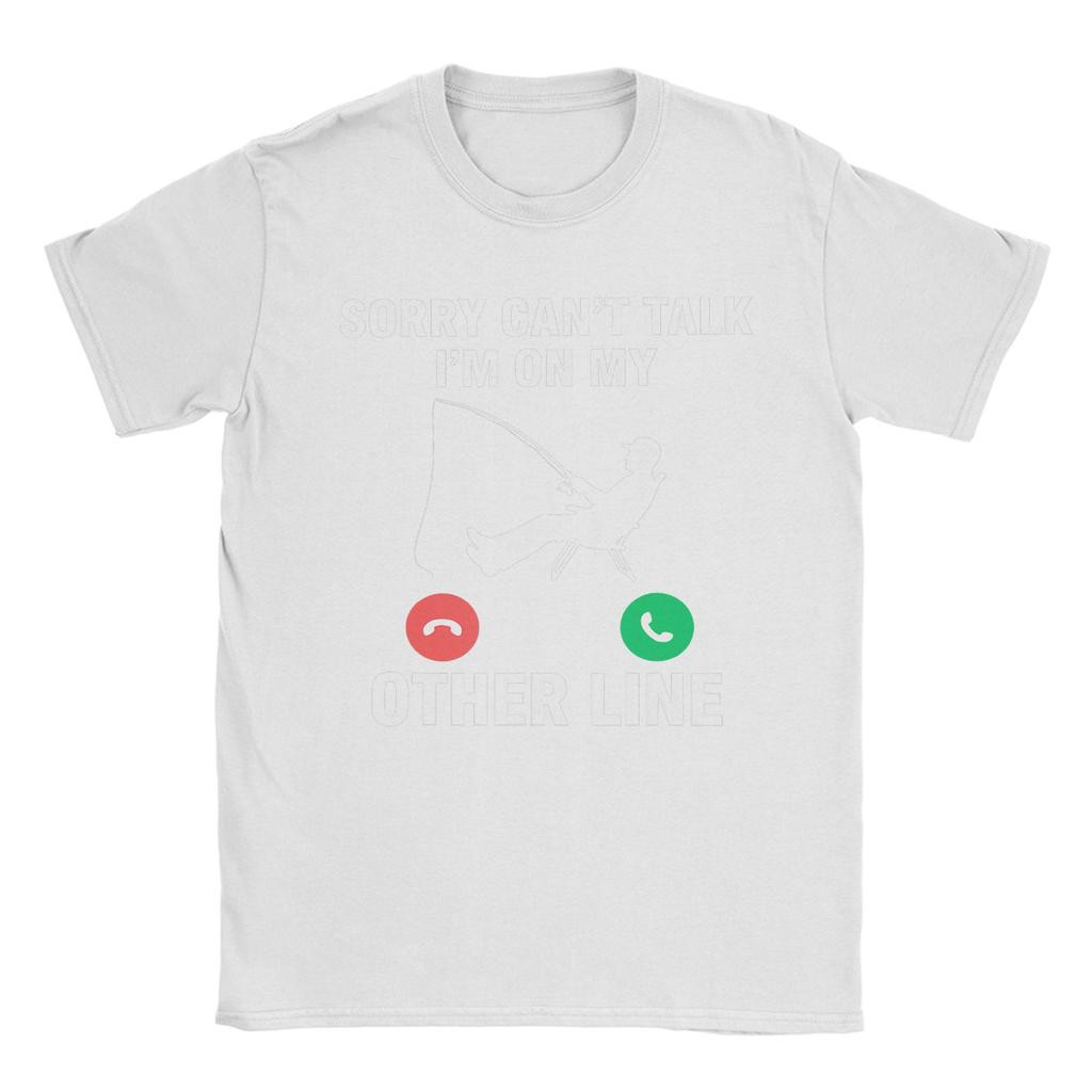 Vintage Sorry I Missed Your Call I Was On My Other Line Fishing TShirts Unisex Crew Neck 100 Cotton T Shirts Tee Shirt Clothes