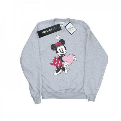 Womens/Ladies Minnie Mouse Love Heart Sweatshirt